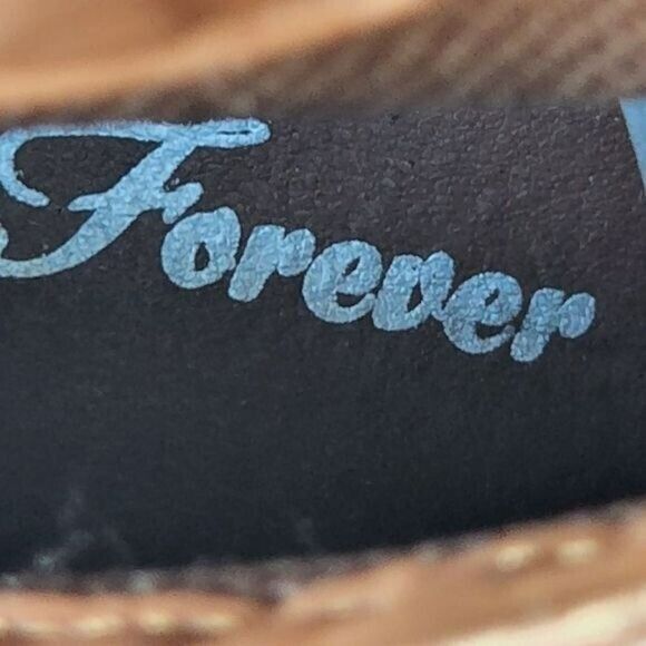 Forever‎ Womens Casual  Warm Lace Up Booties Faux Leather Cognac Size 6.5 - Picture 13 of 16